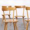French Beech Simple Back Dining Chairs, 1950s, Set of 7 2