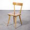 French Beech Simple Back Dining Chairs, 1950s, Set of 8 1