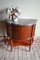 Antique Mahogany Half Moon Cupboard with Marble Leaf 6