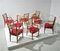 Mid-Century Austrian Walnut and Red Leather Dining Armchairs by Oswald Haerdtl, Set of 8, Image 14