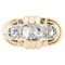 French Rose-Cut Diamonds Tank Ring in 18 Karat Yellow Gold, 1940s, Image 1