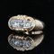 French Rose-Cut Diamonds Tank Ring in 18 Karat Yellow Gold, 1940s, Image 4