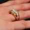 French Rose-Cut Diamonds Tank Ring in 18 Karat Yellow Gold, 1940s, Image 9