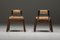 Italian Art Deco Walnut & Velvet Dining Chairs in the Style of Borsani, 1950s, Image 5