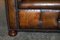 Zigarrenbraunes Leder & Nussholz Chesterfield Sofa 14