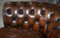 Cigar Brown Leather & Walnut Chesterfield Sofa 9