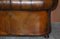 Cigar Brown Leather & Walnut Chesterfield Sofa, Image 17
