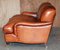 Beech & Hand Dyed Brown Leather Feather Filled Sofa in the Style of Howard & Sons, Image 17