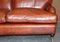 Beech & Hand Dyed Brown Leather Feather Filled Sofa in the Style of Howard & Sons 10