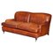 Beech & Hand Dyed Brown Leather Feather Filled Sofa in the Style of Howard & Sons 1