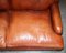 Beech & Hand Dyed Brown Leather Feather Filled Sofa in the Style of Howard & Sons 8