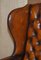 Ohrensessel in Handgefärbtem Zigarrenbraunem Leder von William Morris, 2er Set 7