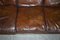Low Mid-Century Modern Brown Leather Sofa, Image 11