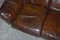 Low Mid-Century Modern Brown Leather Sofa 12