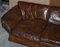 Low Mid-Century Modern Brown Leather Sofa, Image 5