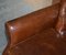 Aged Brown Leather Chesterfield Club Armchair 7