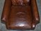 Aged Brauner Leder Chesterfield Clubsessel 6