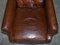 Aged Brown Leather Chesterfield Club Armchair, Image 6