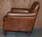 Aged Brown Leather Chesterfield Club Armchair 12