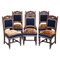 Napoleonische Blaue Esszimmerstühle mit Kelim Teppichbezug, 6er Set 1