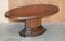 Oval Roman Pedestal Base Coffee or Cocktail Table in Oxblood Leather, Image 2