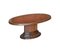 Oval Roman Pedestal Base Coffee or Cocktail Table in Oxblood Leather 1