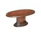 Oval Roman Pedestal Base Coffee or Cocktail Table in Oxblood Leather, Image 1