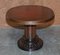 Oval Roman Pedestal Base Coffee or Cocktail Table in Oxblood Leather 10