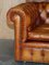 Chesterfield Club Sofa & Armchairs in Brown Leather, Set of 3 11