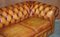 Chesterfield Club Sofa & Armchairs in Brown Leather, Set of 3 18