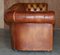 Chesterfield Club Sofa & Armchairs in Brown Leather, Set of 3 19