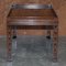 Chinese Chippendale Silver Tea Table with Fretwork in Carved Mahogany 12