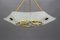 Art Deco Enameled and Frosted Glass Pendant Light from Loys Lucha, 1930s 7