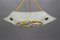 Art Deco Enameled and Frosted Glass Pendant Light from Loys Lucha, 1930s, Image 7