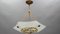 Art Deco Enameled and Frosted Glass Pendant Light from Loys Lucha, 1930s, Image 8