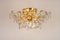 Large Flush Mount in Brass and Crystal Glass Chandelier by Kinkeldey, Germany, 1970s 5