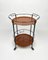 Round Serving Bar Cart in Teak & Black Metal, Italy, 1960 2