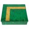Caja cuadrada de piel de cabra verde y latón de Aldo Tura, Italy, años 60, Imagen 1