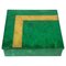 Square Box in Green Goatskin & Brass by Aldo Tura, Italy, 1960s 1