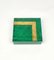 Caja cuadrada de piel de cabra verde y latón de Aldo Tura, Italy, años 60, Imagen 8