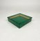 Square Box in Green Goatskin & Brass by Aldo Tura, Italy, 1960s 4