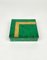 Caja cuadrada de piel de cabra verde y latón de Aldo Tura, Italy, años 60, Imagen 2