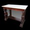 Empire Console Table in Mahogany with White Marble Top 1