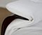 Weiße Marsala Roset Line Edition Armlehnstühle mit Fußhocker aus weißem Leder von Michel Ducaroy für Ligne Roset, 1970er, 4er Set 17
