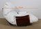 Weiße Marsala Roset Line Edition Armlehnstühle mit Fußhocker aus weißem Leder von Michel Ducaroy für Ligne Roset, 1970er, 4er Set 38