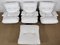 Weiße Marsala Roset Line Edition Armlehnstühle mit Fußhocker aus weißem Leder von Michel Ducaroy für Ligne Roset, 1970er, 4er Set 9