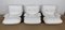 Weiße Marsala Roset Line Edition Armlehnstühle mit Fußhocker aus weißem Leder von Michel Ducaroy für Ligne Roset, 1970er, 4er Set 5