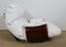 Weiße Marsala Roset Line Edition Armlehnstühle mit Fußhocker aus weißem Leder von Michel Ducaroy für Ligne Roset, 1970er, 4er Set 24