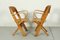 Mid-Century Birch Folding Chairs with Bentwood Armrests, 1960s, Set of 8 1