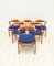 Chaises de Salle à Manger en Teck par Erik Kirkegaard pour Hong Stolefabrik, Danemark, 1950s, Set de 6 1